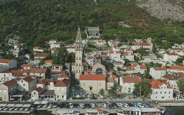 Perast and its waterfront on the Bay of Kotor